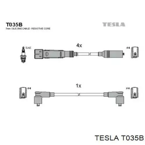 Дроти запалювання Tesla T035B ціна, від 27.72 USD