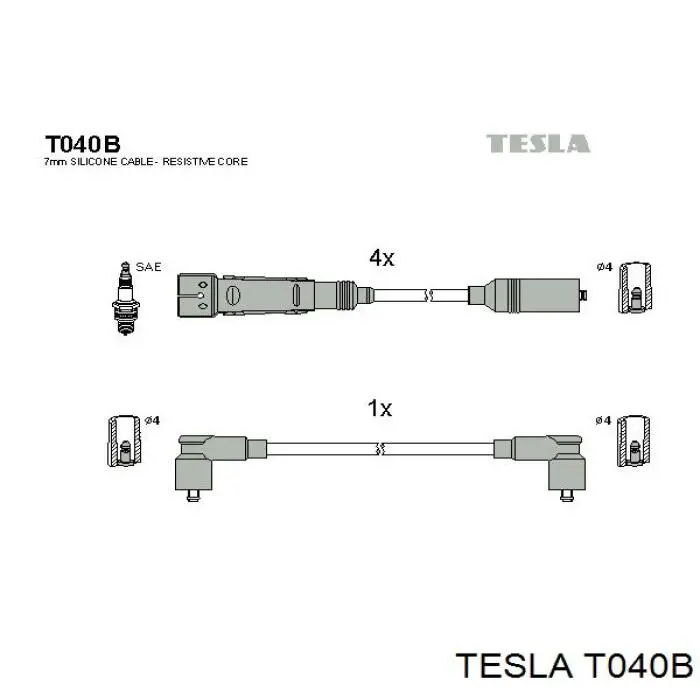 T040B Tesla Проводи високовольтні