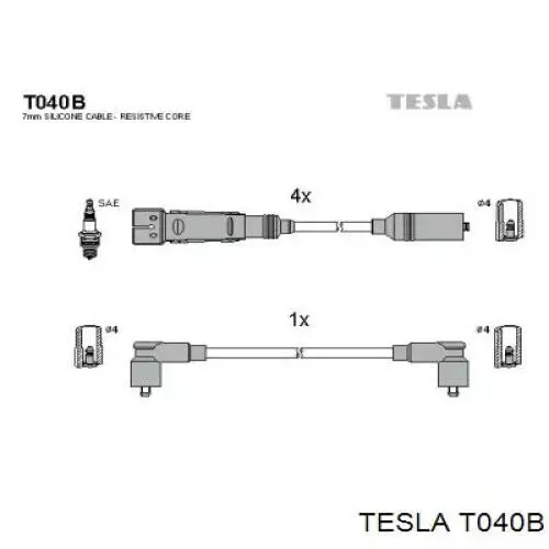 Дроти запалювання Tesla T040B ціна, від 29.09 USD