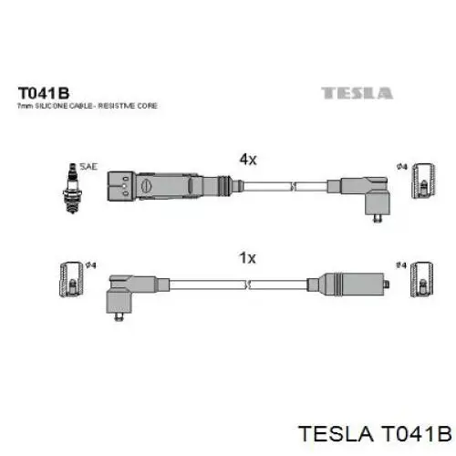 T041B Tesla Проводи високовольтні