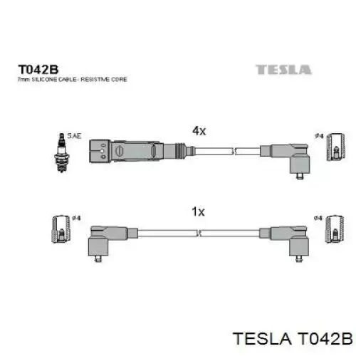 T042B Tesla Проводи високовольтні