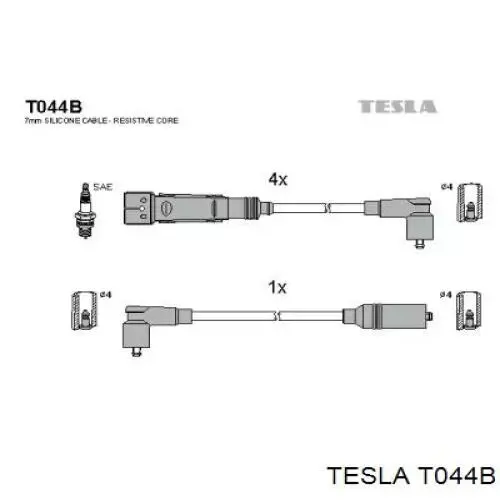 T044B Tesla дріт високовольтні, комплект