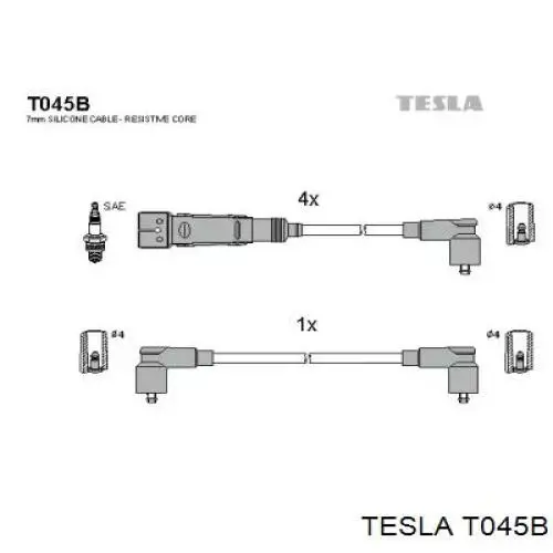 T045B Tesla Проводи високовольтні