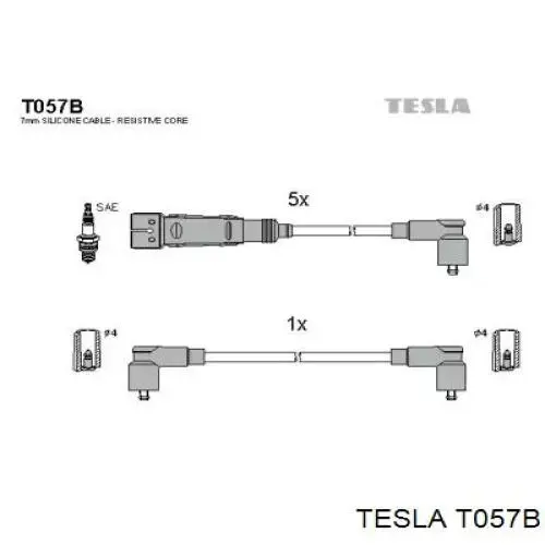 T057B Tesla Проводи високовольтні