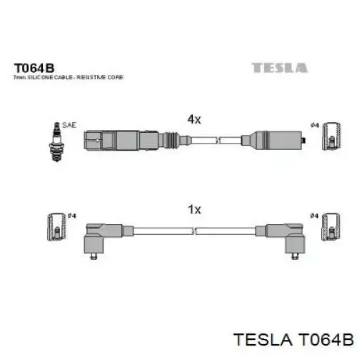 Дроти запалювання Tesla T064B ціна, від 50.98 USD