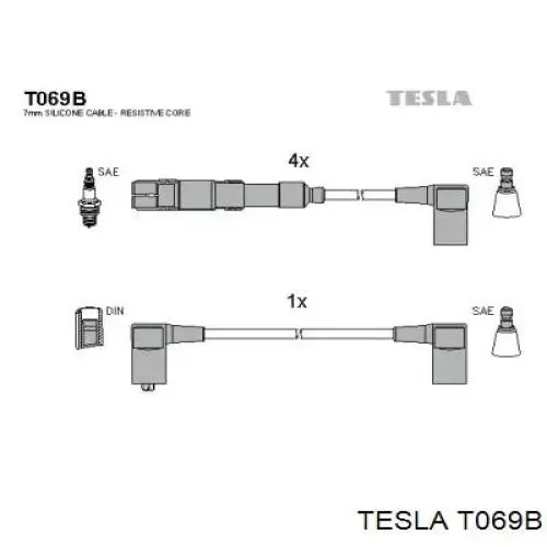 Дроти запалювання Tesla T069B ціна, від 44.05 USD