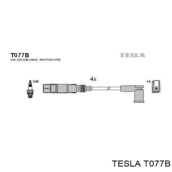Дроти запалювання Tesla T077B ціна, від 29.52 USD