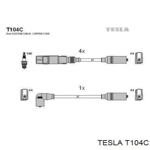 Високовольтні дроти T104C Tesla