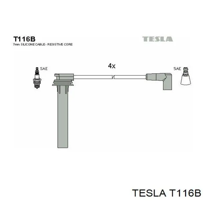Дроти запалювання Tesla T116B ціна, від 28.98 USD