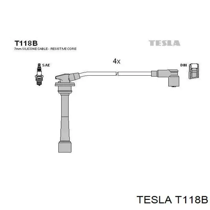 Високовольтні дроти T118B Tesla