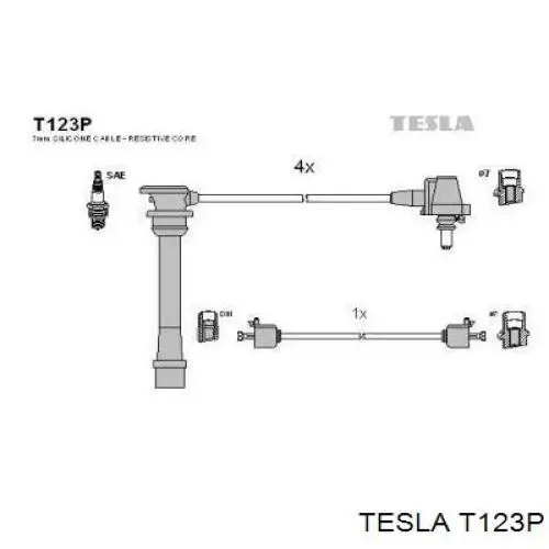 T123P Tesla дріт високовольтні, комплект