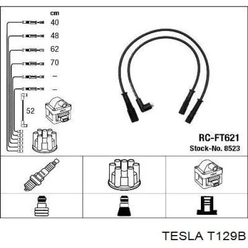 Дроти запалювання Tesla T129B ціна, від 11.82 USD