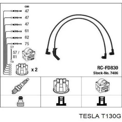 T130G Tesla дріт високовольтні, комплект