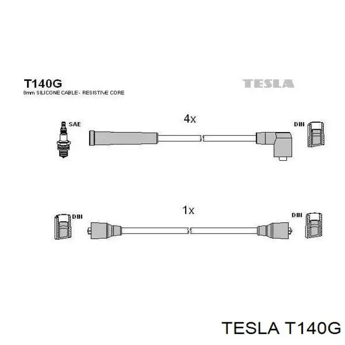 Дроти запалювання Tesla T140G ціна, від 11.98 USD