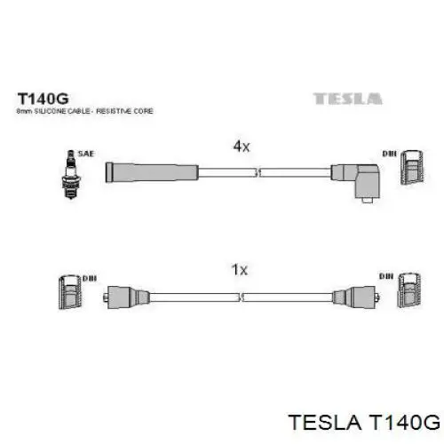 T140G Tesla дріт високовольтні, комплект