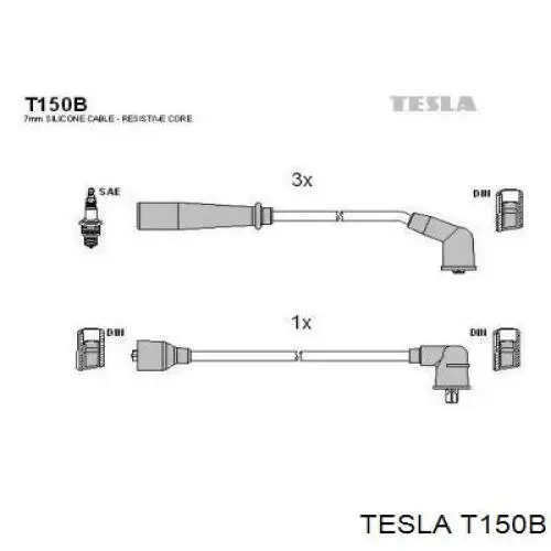 Високовольтні дроти T150B Tesla