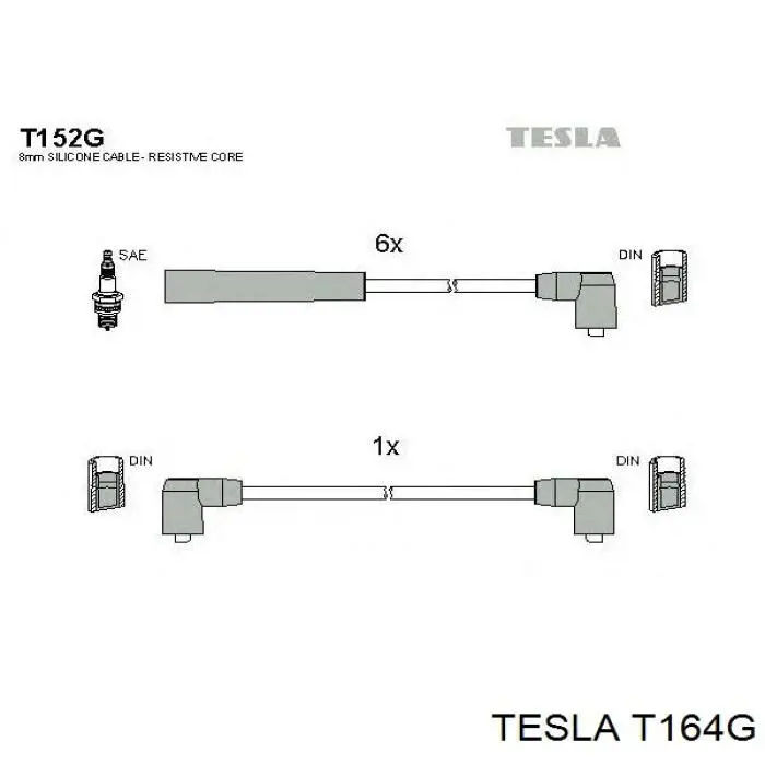 Високовольтні дроти T164G Tesla