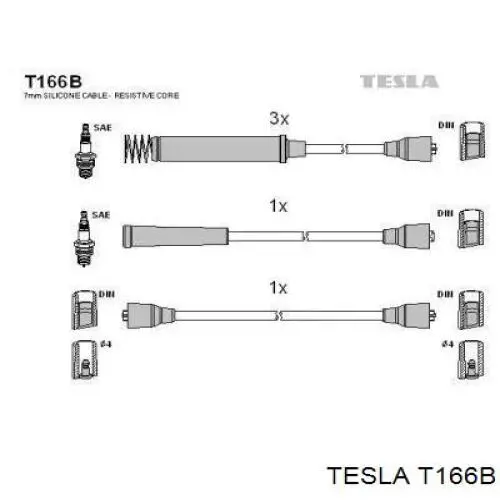 T166B Tesla дріт високовольтні, комплект