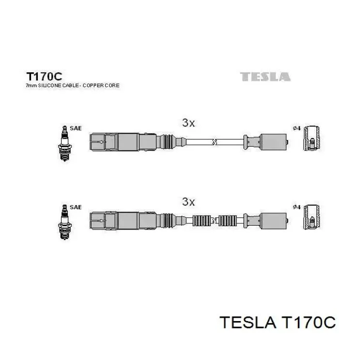 Дроти запалювання Tesla T170C ціна, від 43.60 USD
