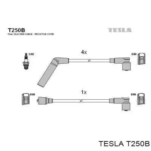 T250B Tesla Проводи високовольтні
