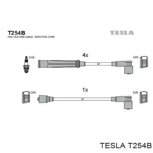 T254B Tesla Проводи високовольтні