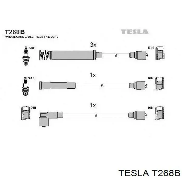 T268B Tesla дріт високовольтні, комплект