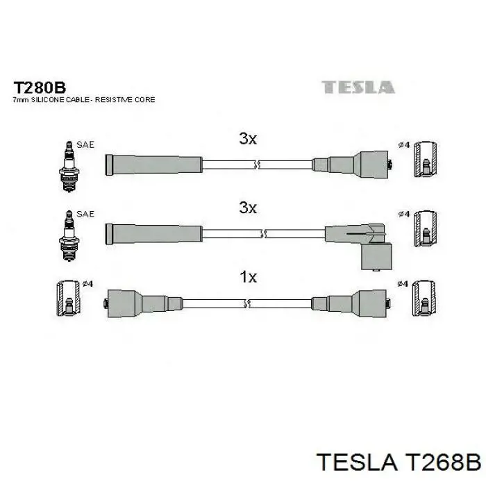Дроти запалювання Tesla T268B ціна, від 18.21 USD
