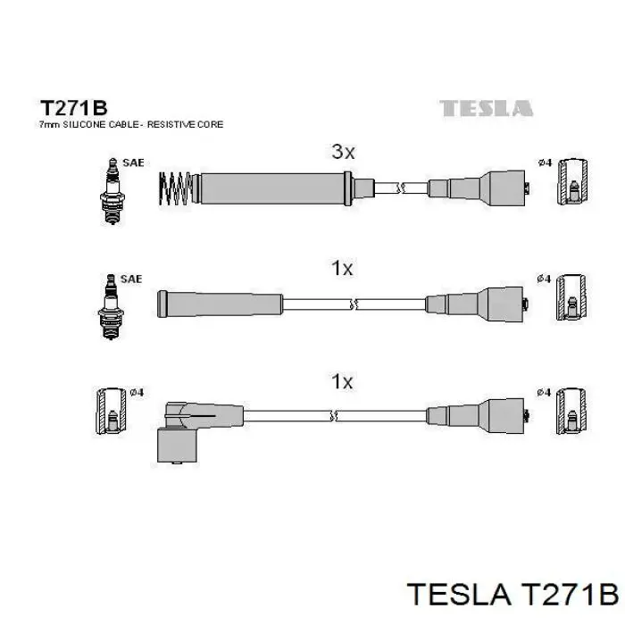 T271B Tesla Проводи високовольтні