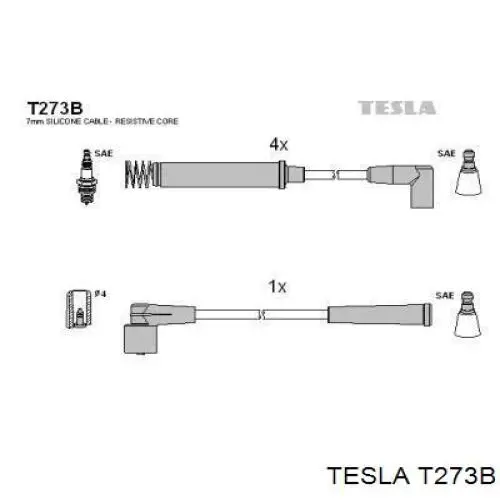 T273B Tesla Проводи високовольтні