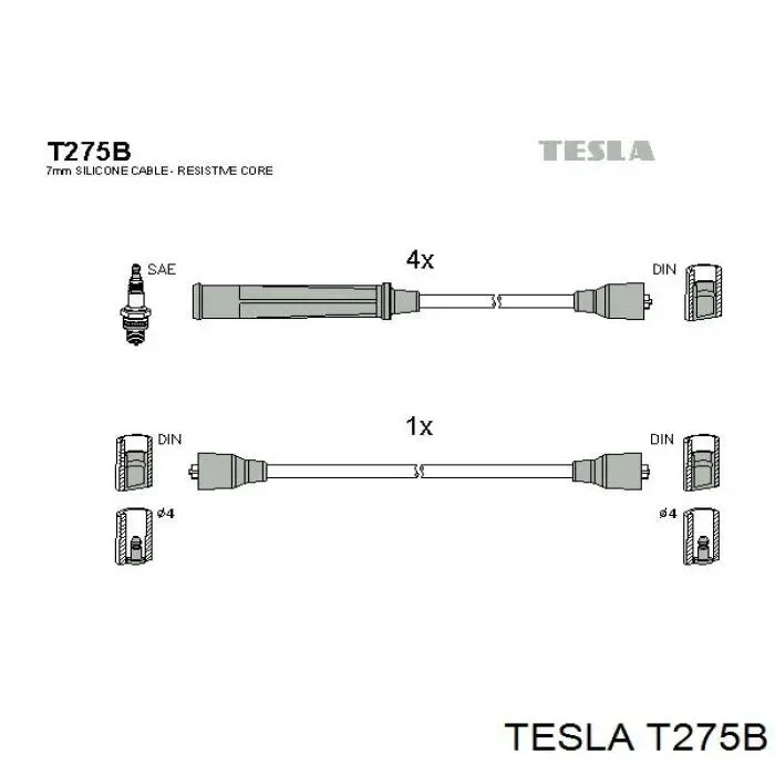 Дроти запалювання Tesla T275B ціна, від 12.64 USD