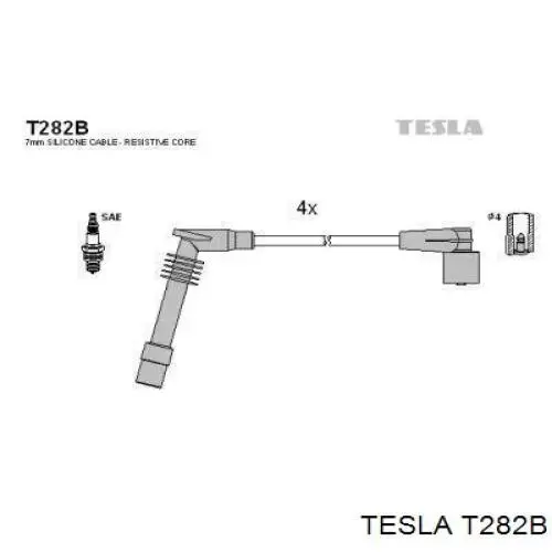 T282B Tesla Проводи високовольтні