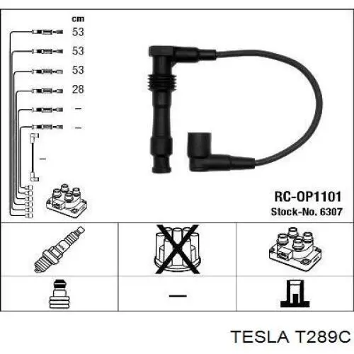 T289C Tesla дріт високовольтні, комплект