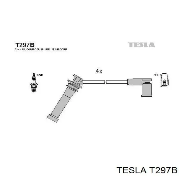 T297B Tesla Проводи високовольтні