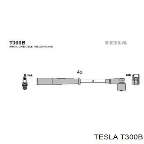 T300B Tesla дріт високовольтні, комплект