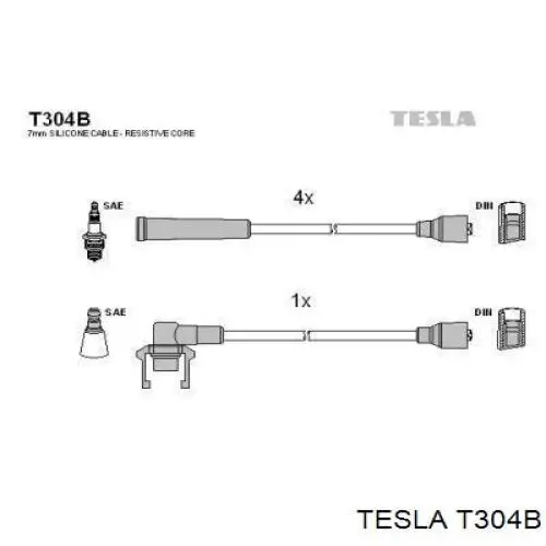 Купити T304B Tesla Провід високовольтні, комплект