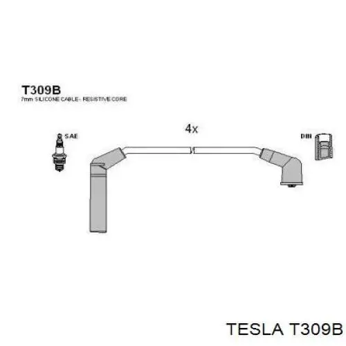 T309B Tesla дріт високовольтні, комплект