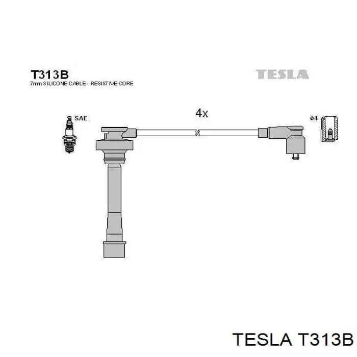 Дроти запалювання Tesla T313B ціна, від 32.25 USD