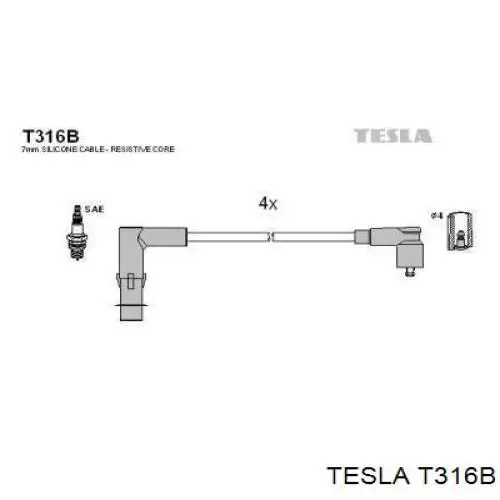 T316B Tesla Проводи високовольтні