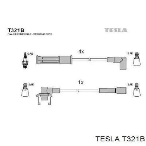 T321B Tesla Проводи високовольтні