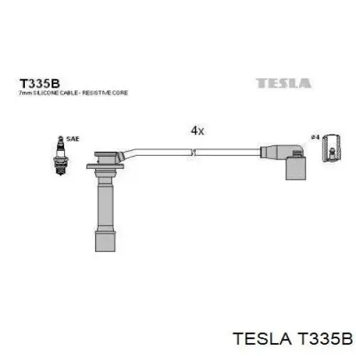 T335B Tesla дріт високовольтні, комплект