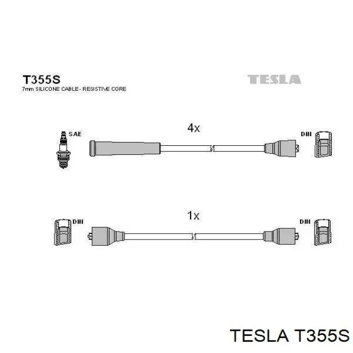 T355S Tesla Проводи високовольтні