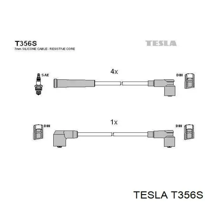 Дроти запалювання Tesla T356S ціна, від 8.87 USD