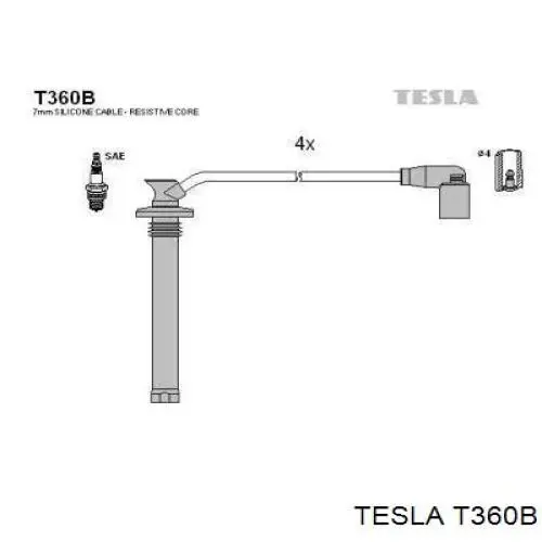 T360B Tesla Проводи високовольтні