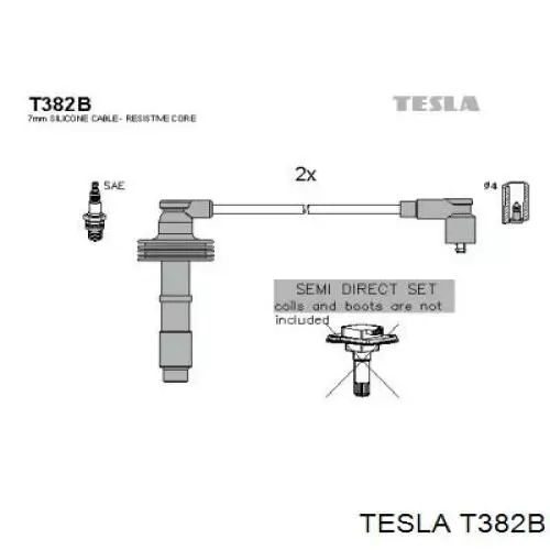T382B Tesla дріт високовольтні, комплект
