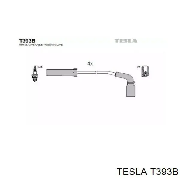 T393B Tesla дріт високовольтні, комплект