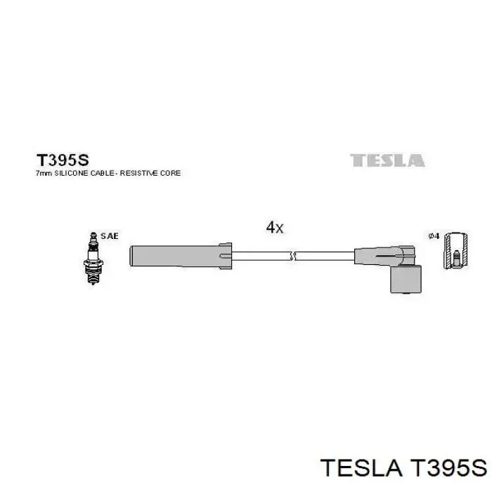 T395S Tesla Проводи високовольтні