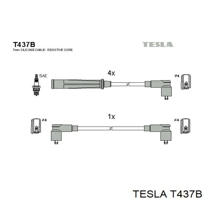 Дроти запалювання Tesla T437B ціна, від 21.04 USD