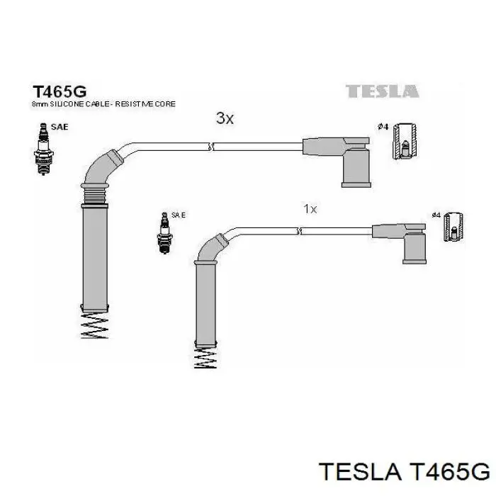 Дроти запалювання Tesla T465G ціна, від 30.72 USD