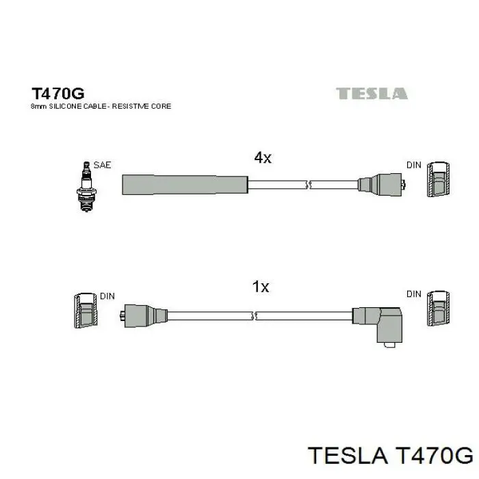 T470G Tesla Проводи високовольтні