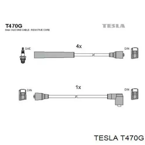 Дроти запалювання Tesla T470G ціна, від 15.58 USD